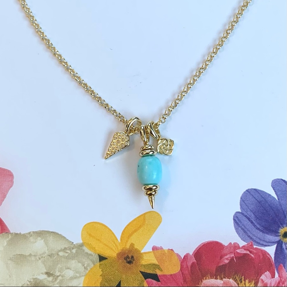 Kendra Scott Demi Charm Necklace in Light Blue Magnesite